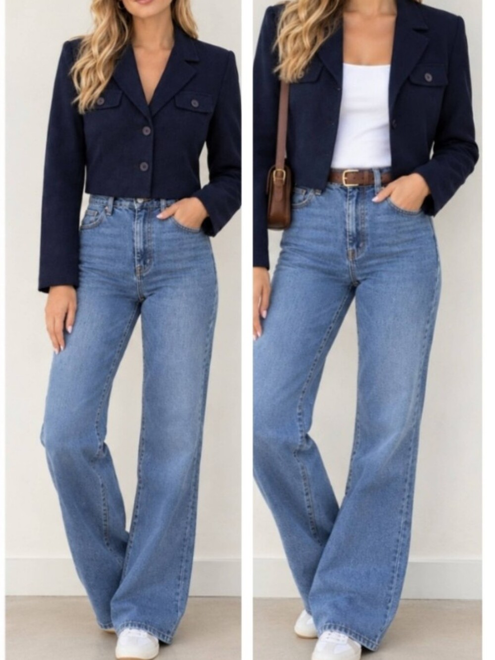 Monteè Vintage Cropped  Top Blazer